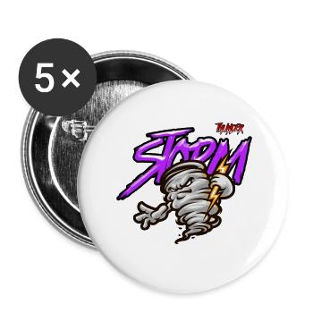 God of thunder cool cartoon - Buttons groß 56 mm (5er Pack) - Weiß - Vorne