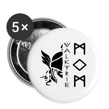 Frau Mythologie Wikingermutter Walküre - Buttons groß 56 mm (5er Pack) - Weiß - Vorne