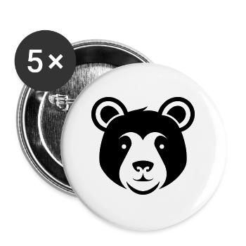 Ours - Lot de 5 grands badges (56 mm) - blanc - Devant