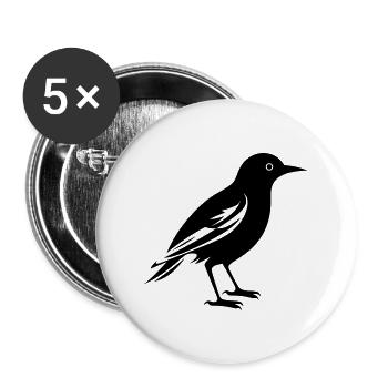 Vogel - Buttons groß 56 mm (5er Pack) - Weiß - Vorne