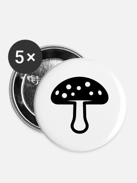Pilz - Buttons groß 56 mm (5er Pack) - Weiß