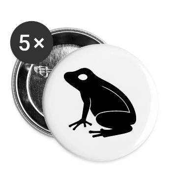 Frosch - Buttons groß 56 mm (5er Pack) - Weiß - Vorne