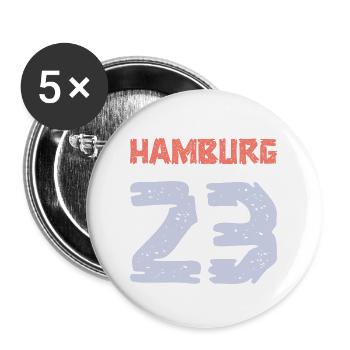 Hambourg 23 Maillot 2023 - Lot de 5 grands badges (56 mm) - blanc - Devant