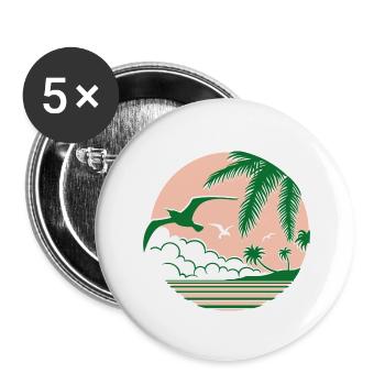 Sommer - Buttons groß 56 mm (5er Pack) - Weiß - Vorne
