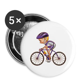 Fahrrad - Buttons groß 56 mm (5er Pack) - Weiß - Vorne