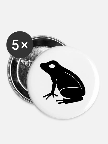 Frosch - Buttons groß 56 mm (5er Pack) - Weiß