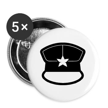Casque policier - Lot de 5 grands badges (56 mm) - blanc - Devant