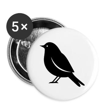 Vögelchen - Buttons groß 56 mm (5er Pack) - Weiß - Vorne
