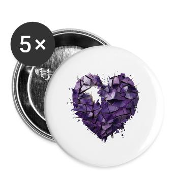 Valentinstag Herz Liebe Liebesbeweis Gefühle - Buttons groß 56 mm (5er Pack) - Weiß - Vorne