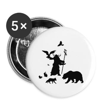 The Druid, cool fantasy role-playing game design - Buttons large 2.2''/56 mm (5-pack) - white - Front