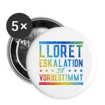Lloret De Mar Eskalation - Buttons groß 56 mm (5er Pack) - Weiß - Vorne