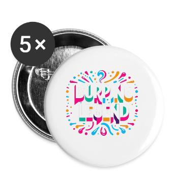 Burping Legend 12 - Buttons large 2.2''/56 mm (5-pack) - white - Front