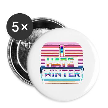 I Hate Winter 9 - Buttons large 2.2''/56 mm (5-pack) - white - Front