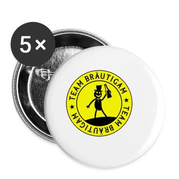 Wedding Groom Team - Buttons large 2.2''/56 mm (5-pack) - white - Front