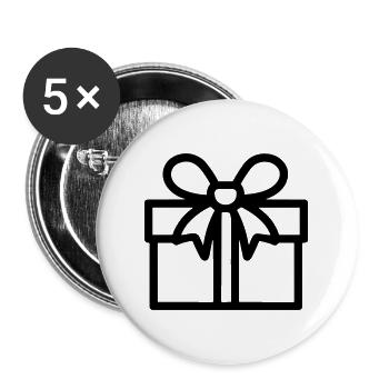 Kleine Geschenkbox - Buttons groß 56 mm (5er Pack) - Weiß - Vorne