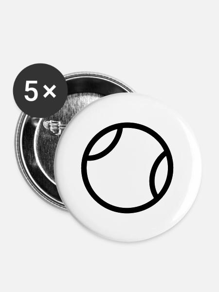 Tennisball - Buttons groß 56 mm (5er Pack) - Weiß