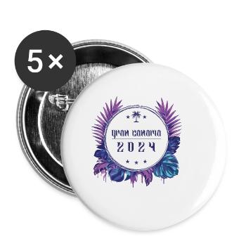 Gran Canaria 2024 - Buttons groß 56 mm (5er Pack) - Weiß - Vorne