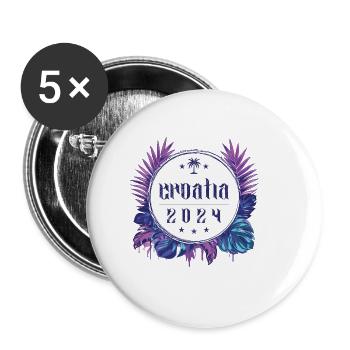 Croatia 2024 - Buttons groß 56 mm (5er Pack) - Weiß - Vorne
