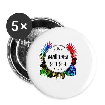 Majorque 2024 Coloré - Lot de 5 grands badges (56 mm) - blanc - Devant