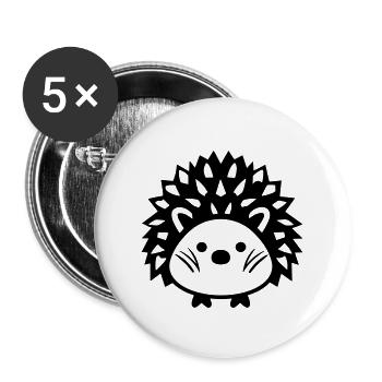 Igel - Buttons groß 56 mm (5er Pack) - Weiß - Vorne