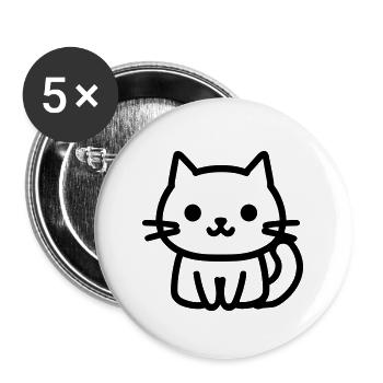 cat - Buttons large 2.2''/56 mm (5-pack) - white - Front
