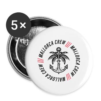 Majorque équipage ancre palmier - Lot de 5 grands badges (56 mm) - blanc - Devant