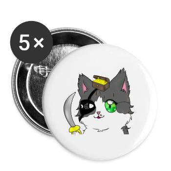Pirate Chat - Buttons large 2.2''/56 mm (5-pack) - white - Front