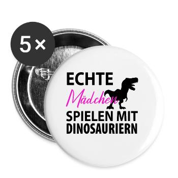 Paläontologie Dinosaurier - Buttons groß 56 mm (5er Pack) - Weiß - Vorne