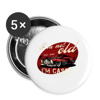 I'm not old, I'm classic. Special Edition 1983. - Buttons large 2.2''/56 mm (5-pack) - white - Front