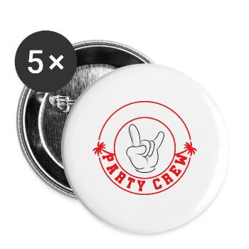 Équipage de la fête de grèce - Lot de 5 grands badges (56 mm) - blanc - Devant