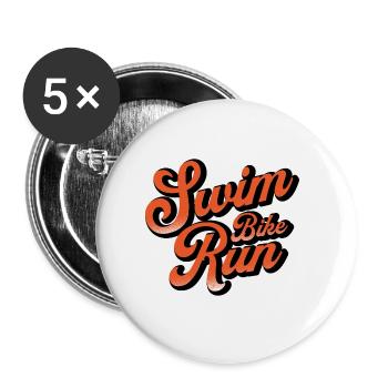 Swim Bike Run. Sports lovers. Poison - Buttons large 2.2''/56 mm (5-pack) - white - Front