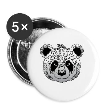 Mandala Panda Painter Gift - Buttons large 2.2''/56 mm (5-pack) - white - Front
