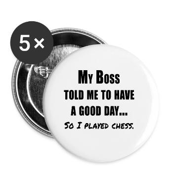 Funny chess quote - Buttons large 2.2''/56 mm (5-pack) - white - Front