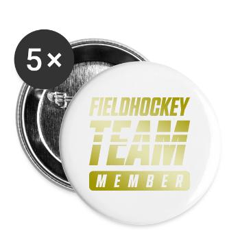 Fieldhockey Team - Buttons groß 56 mm (5er Pack) - Weiß - Vorne