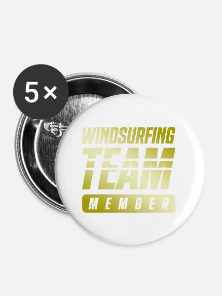 Windsurfing Team - Buttons groß 56 mm (5er Pack) - Weiß