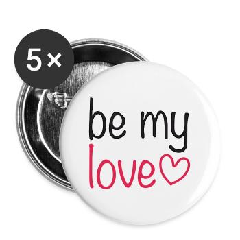 be my love - Buttons groß 56 mm (5er Pack) - Weiß - Vorne