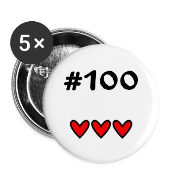 100 JAHRE. 100-jähriges Jubiläum. GEBURTSTAG 100 JAHRE. - Buttons groß 56 mm (5er Pack) - Weiß - Vorne