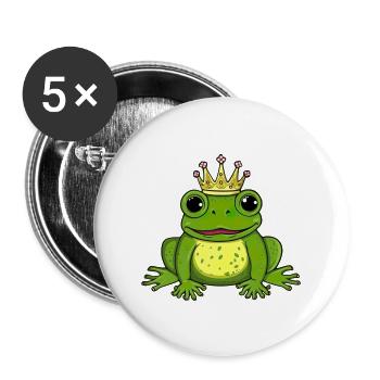 Schöner lustiger Frosch Valentinstag - Buttons groß 56 mm (5er Pack) - Weiß - Vorne