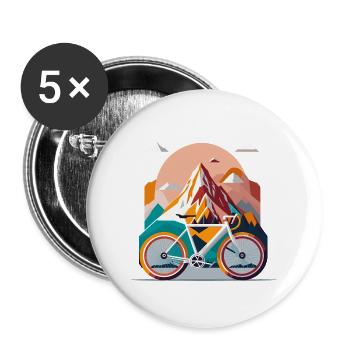 Mountain Bike - Buttons large 2.2''/56 mm (5-pack) - white - Front