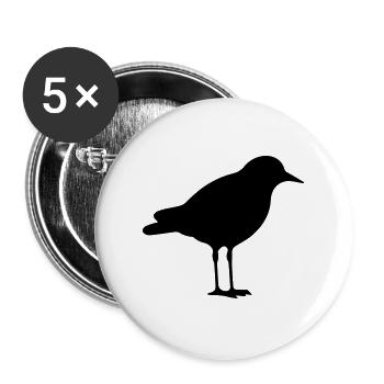 Vogel - Buttons groß 56 mm (5er Pack) - Weiß - Vorne