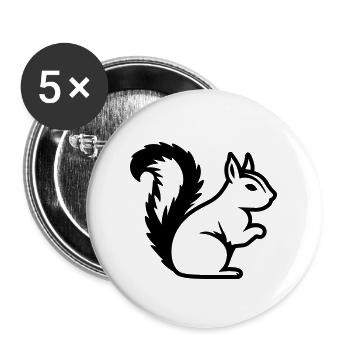 Ecureuil - Lot de 5 grands badges (56 mm) - blanc - Devant