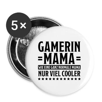 Gamerin Spruch Videospiel Sprüche Gamerin Geschenk - Buttons groß 56 mm (5er Pack) - Weiß - Vorne