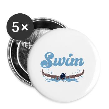 I Don't Swim I Fly 3 - Buttons groß 56 mm (5er Pack) - Weiß - Vorne