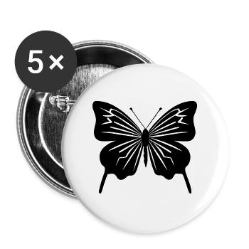Schmetterling - Buttons groß 56 mm (5er Pack) - Weiß - Vorne