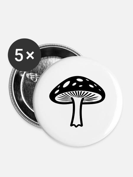 Pilz - Buttons groß 56 mm (5er Pack) - Weiß