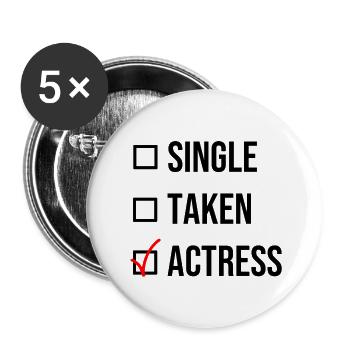 Single Taken Actress Black Actor Gift - Buttons large 2.2''/56 mm (5-pack) - white - Front