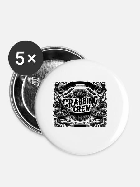 Crabbing Crew 9 - Buttons groß 56 mm (5er Pack) - Weiß