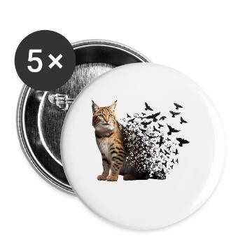 Rotluchs - Buttons groß 56 mm (5er Pack) - Weiß - Vorne
