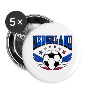 Nederland Holland Retro College Look Style - Buttons groß 56 mm (5er Pack) - Weiß - Vorne