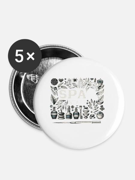 Spa Staff 5 - Buttons groß 56 mm (5er Pack) - Weiß